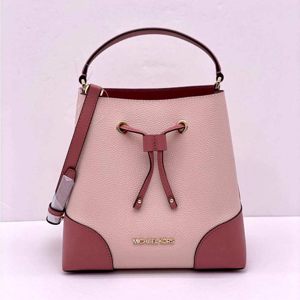 Michael Kors medium Mercer drawstring bucket satchel messenger bag Crossbody - Picture 4 of 11